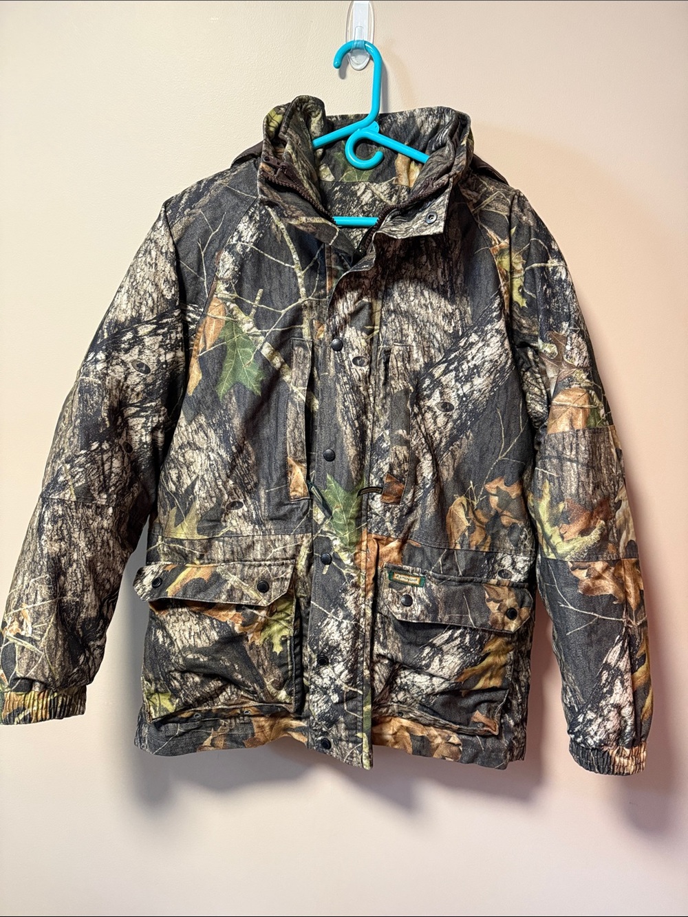 Remington Men's Camouflage Hooded Puffer Jacket in Brown & Green